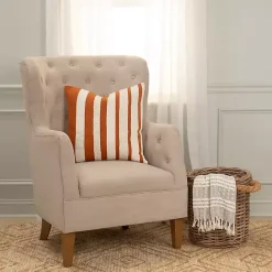 Best Kirklands Home Rust and Ivory Ozzy Striped Pillow