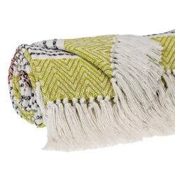 Best Kirklands Home Rust and Neon Herringbone Multi Striped Throw Red