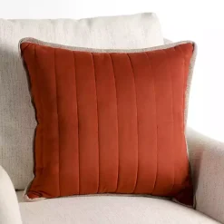 Online Kirklands Home Rust Faux Suede Pillow Red