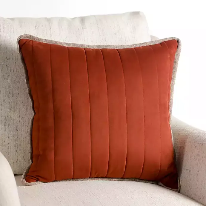 Online Kirklands Home Rust Faux Suede Pillow Red