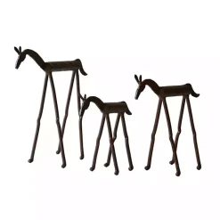 Best Kirklands Home Rust Forged Iron Horse Figurines, Set of 3 Brown