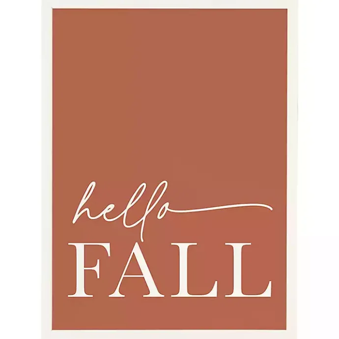 Sale Kirklands Home Rust Hello Fall Framed Wall Plaque