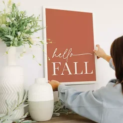 Sale Kirklands Home Rust Hello Fall Framed Wall Plaque