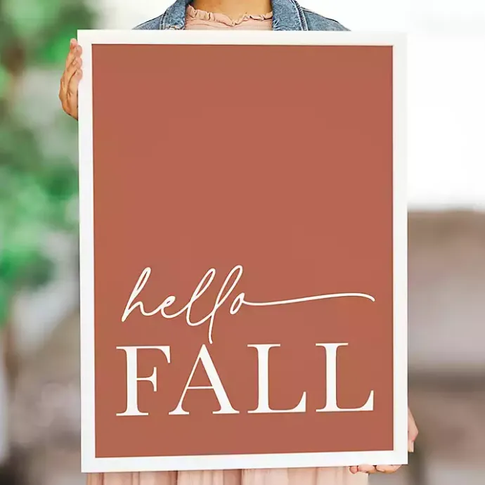 Sale Kirklands Home Rust Hello Fall Framed Wall Plaque