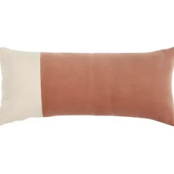 Discount Kirklands Home Rust Velvet Colorblock Lumbar Pillow