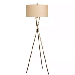 New Kirklands Home Rusted Metal Tripod Floor Lamp Silver
