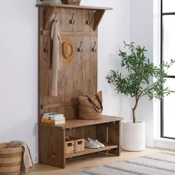 Online Kirklands Home Rustic Acacia Wood Hall Tree