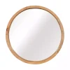 Outlet Kirklands Home Rustic Brown Acacia Round Wall Mirror