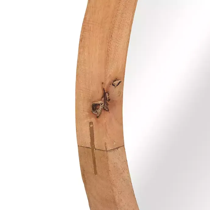 Outlet Kirklands Home Rustic Brown Acacia Round Wall Mirror