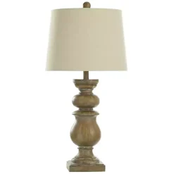 Discount Kirklands Home Rustic Brown Darcy Table Lamp White