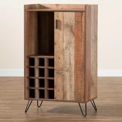 Outlet Kirklands Home Rustic Hairpin Wine Cabinet Brown