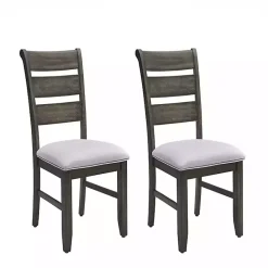 Best Kirklands Home Rustic Brown Slat Back Dining Chairs, Set of 2 Gray