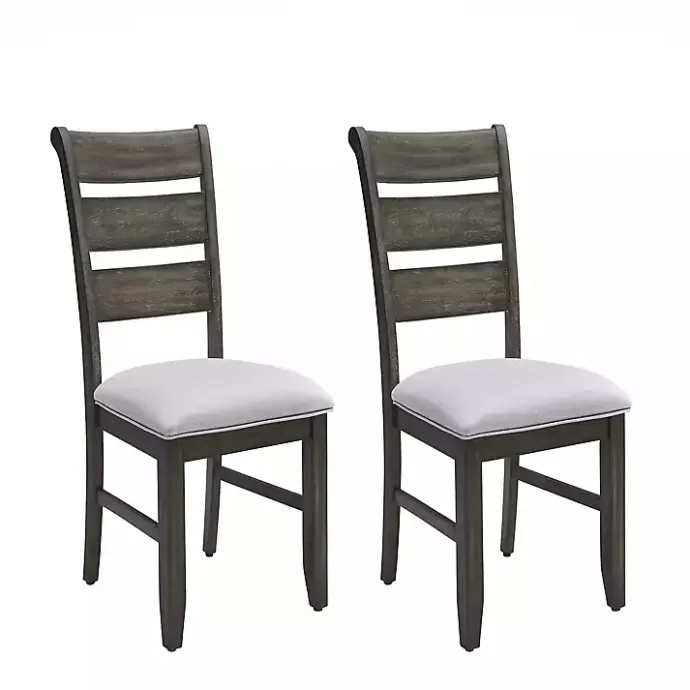 Best Kirklands Home Rustic Brown Slat Back Dining Chairs, Set of 2 Gray