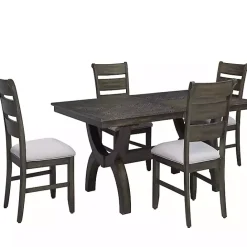 Best Kirklands Home Rustic Brown Slat Back Dining Chairs, Set of 2 Gray