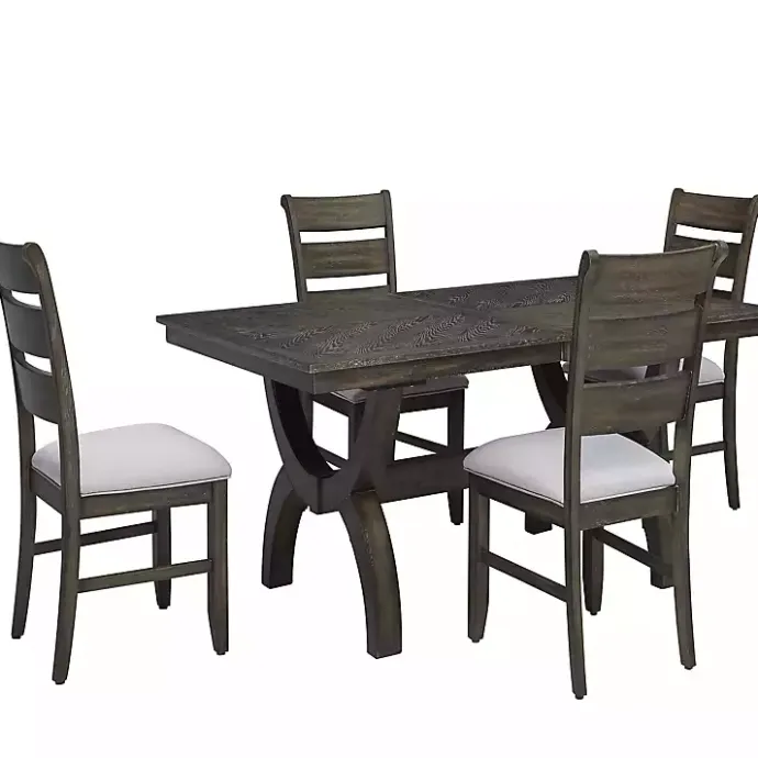 Best Kirklands Home Rustic Brown Slat Back Dining Chairs, Set of 2 Gray