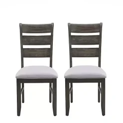 Best Kirklands Home Rustic Brown Slat Back Dining Chairs, Set of 2 Gray