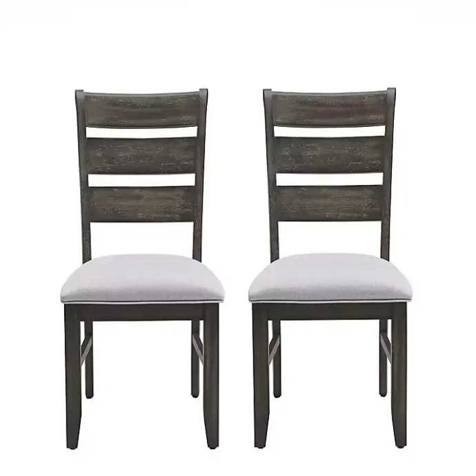 Best Kirklands Home Rustic Brown Slat Back Dining Chairs, Set of 2 Gray