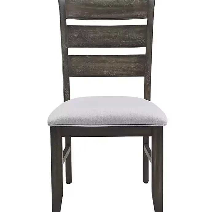 Best Kirklands Home Rustic Brown Slat Back Dining Chairs, Set of 2 Gray
