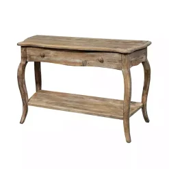 Sale Kirklands Home Rustic Wood Curved Console Table Brown