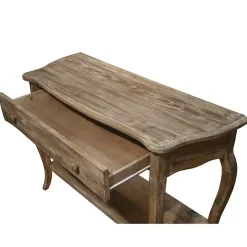 Sale Kirklands Home Rustic Wood Curved Console Table Brown