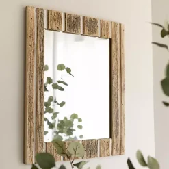 Best Kirklands Home Rustic Driftwood Striped Wall Mirror