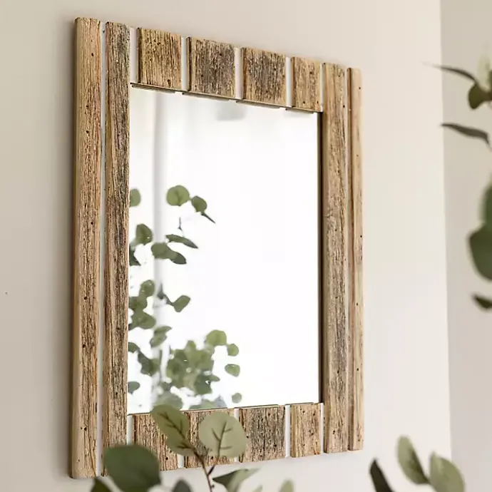 Best Kirklands Home Rustic Driftwood Striped Wall Mirror