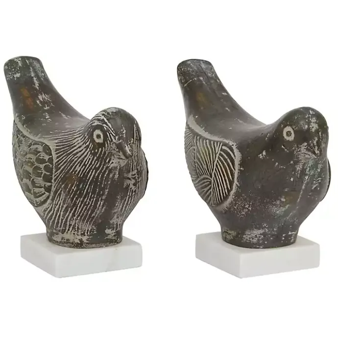 Discount Kirklands Home Rustic Etched Birds 2-pc. Figurine Set
