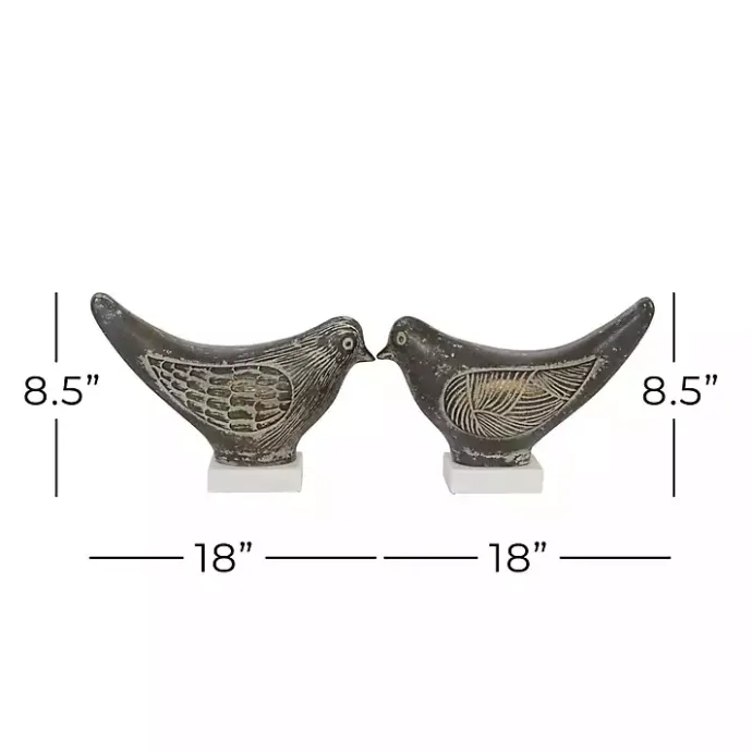 Discount Kirklands Home Rustic Etched Birds 2-pc. Figurine Set