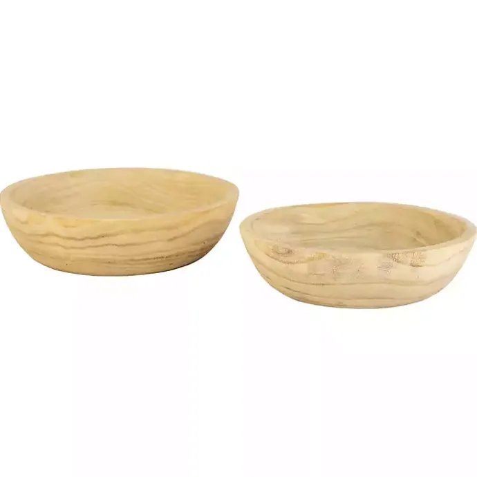 Discount Kirklands Home Rustic Forest Ivory Hand Carved 2-pc. Bowl Set Tan