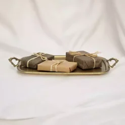 Online Kirklands Home Rustic Metal Decorative Tray Gold