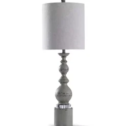 New Kirklands Home Rustic Gray Balustrade Buffet Lamp White