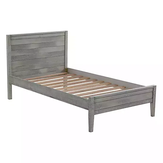 Kirklands Home Rustic Gray Pine Panel Twin Bed Frame