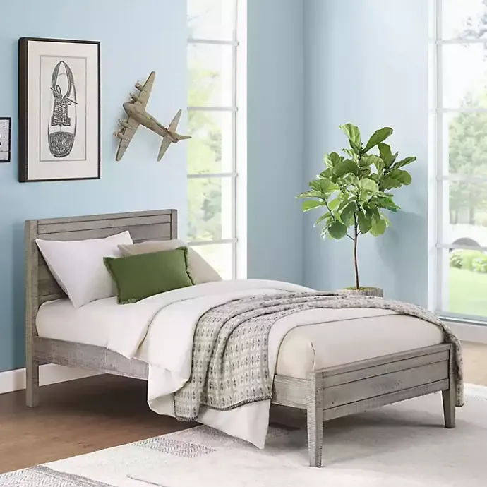 Kirklands Home Rustic Gray Pine Panel Twin Bed Frame