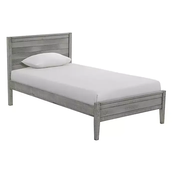 Kirklands Home Rustic Gray Pine Panel Twin Bed Frame