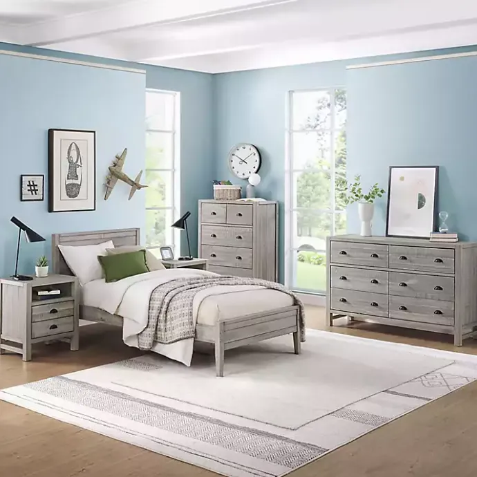 Kirklands Home Rustic Gray Pine Panel Twin Bed Frame