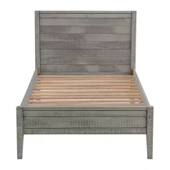 Kirklands Home Rustic Gray Pine Panel Twin Bed Frame