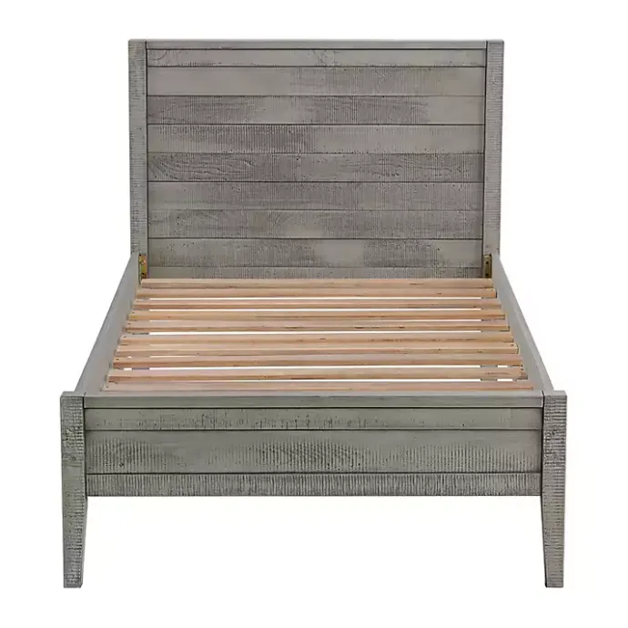 Kirklands Home Rustic Gray Pine Panel Twin Bed Frame