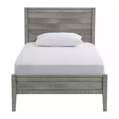 Kirklands Home Rustic Gray Pine Panel Twin Bed Frame