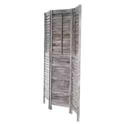 Hot Kirklands Home Rustic Shutter Trifold Room Divider Gray