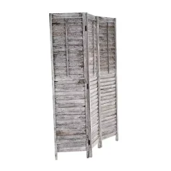 Hot Kirklands Home Rustic Shutter Trifold Room Divider Gray