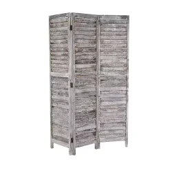 Hot Kirklands Home Rustic Shutter Trifold Room Divider Gray