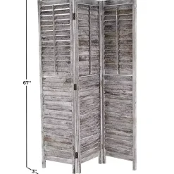 Hot Kirklands Home Rustic Shutter Trifold Room Divider Gray