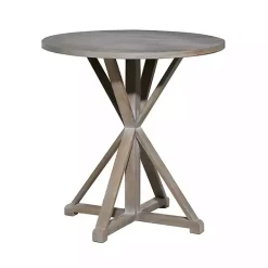 Best Kirklands Home Rustic Graywash Hourglass Side Table Brown