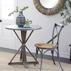 Best Kirklands Home Rustic Graywash Hourglass Side Table Brown