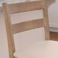 Clearance Kirklands Home Rustic Graywash Wood Upholstered Counter Stool Brown