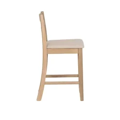 Clearance Kirklands Home Rustic Graywash Wood Upholstered Counter Stool Brown