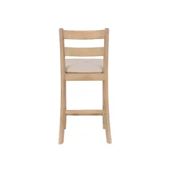 Clearance Kirklands Home Rustic Graywash Wood Upholstered Counter Stool Brown