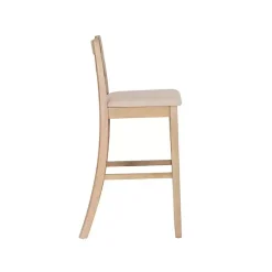 Outlet Kirklands Home Rustic Graywash Wood Upholstered Bar Stool Brown