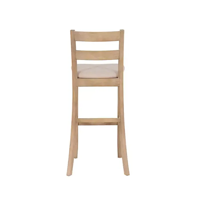 Outlet Kirklands Home Rustic Graywash Wood Upholstered Bar Stool Brown