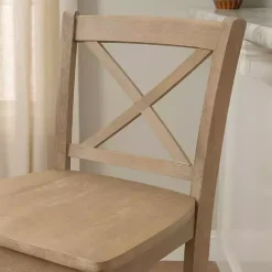 Hot Kirklands Home Rustic Graywash Wood X Back Bar Stool Brown